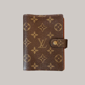 Louis Vuitton Monogram Agenda PM Notebook Cover Ring Wallet Passport Holder